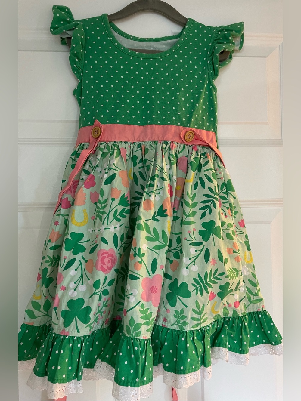 Eleanor Rose green/pink Rhonda Dress - size 5/6